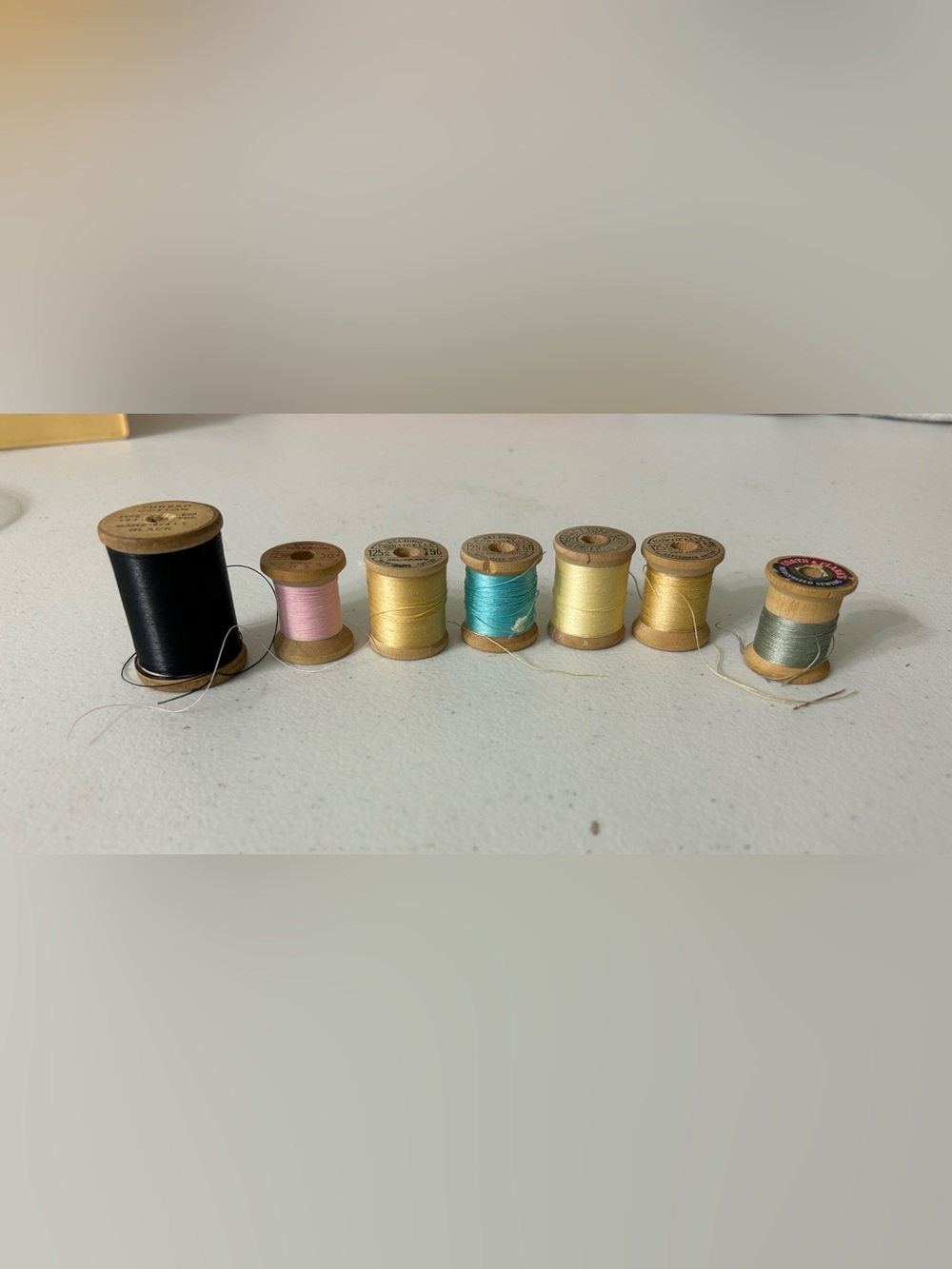 Vintage Wooden Sewing Thread Spools - Assorted Pastel Colors